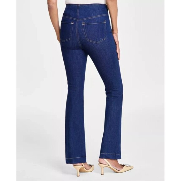 I.N.C. International Concepts Women's Stretch High Rise Pull-On Flare Jean P 14 - Picture 3 of 8